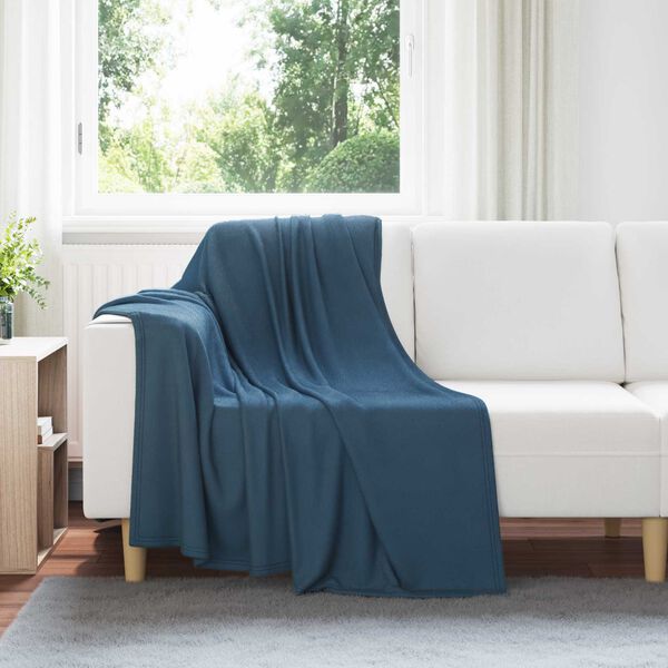 vidaXL Kastet&aelig;pper 24 pcs M&oslash;rkebl&aring; 170 x 130 cm Fleece