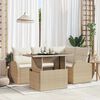 vidaXL Havesofa Sæt med pude 5 pcs Beige polyrattan