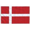 vidaXL Danmark flag og flagstang 6,08 m aluminium