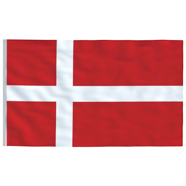 vidaXL Danmark flag og flagstang 6,08 m aluminium
