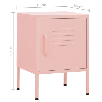 vidaXL natbord 35x35x51 cm stål pink