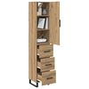 vidaXL Highboard Artisan Egetr&aelig; 34,5 x 34 x 180 cm Konstrueret tr&aelig;