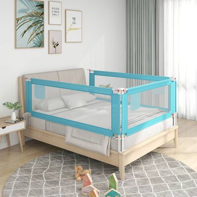 vidaXL sengehest til børneseng 90x25 cm stof blå