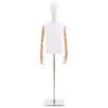 vidaXL Justerbar mannequin 170-218 cm med base Mand PP Hvid