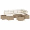 vidaXL Havesofa Sæt med pude 7 pcs Beige og creme polyrattan