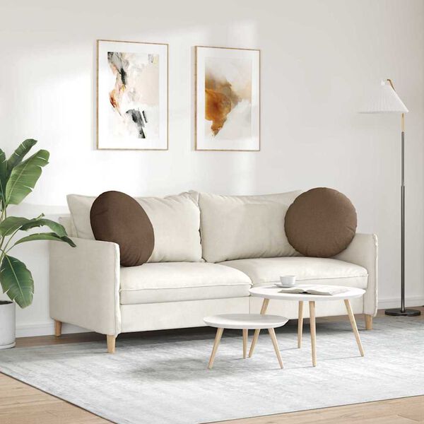 vidaXL S&aelig;depuder 2 pcs Brun &Oslash;50 x 19 cm Stof