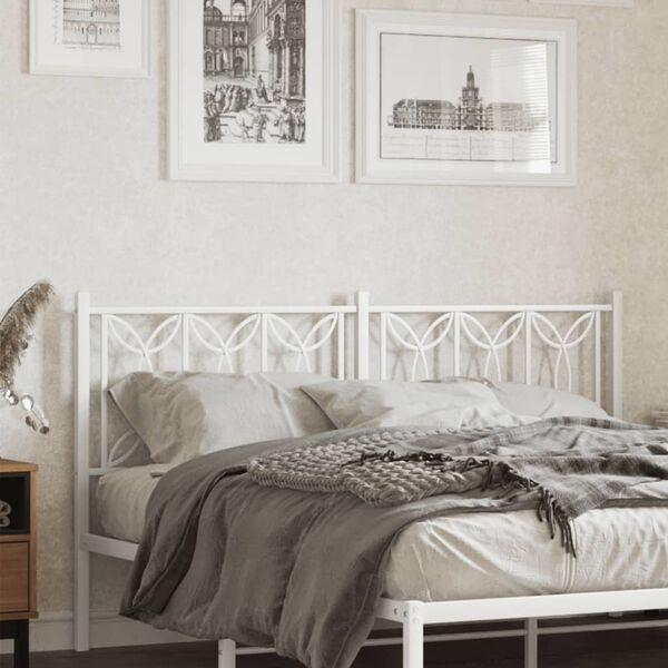 vidaXL sengegavl 150 cm metal hvid