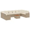 vidaXL sofas&aelig;t til haven 11 dele med hynder polyrattan beige