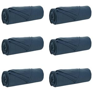 vidaXL Kastet&aelig;pper 6 stk. M&oslash;rkebl&aring; 350 x 270 cm 8.09 kg Fleece