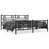 vidaXL sengeramme med sengegavl og fodg&aelig;rde 193x203 cm metal sort