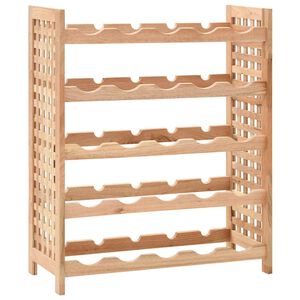 vidaXL vinreol til 25 flasker 63x25x73 cm massivt valn&oslash;ddetr&aelig;