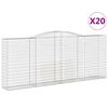 vidaXL buede gabionkurve 20 stk. 400x50x160/180 cm galvaniseret jern