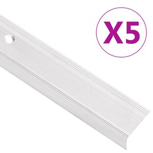 vidaXL trappelister 5 stk. L-facon 90 cm aluminium s&oslash;lvfarvet