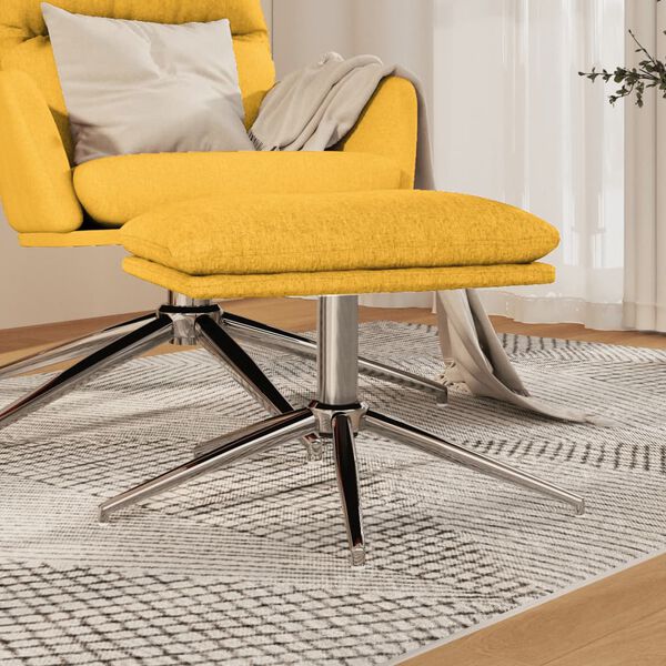 vidaXL fodskammel 60x60x35 cm stof sennepsgul