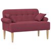 vidaXL L&aelig;nestol med knap tufting Vinr&oslash;d 120 x 65 x 79 cm Stof