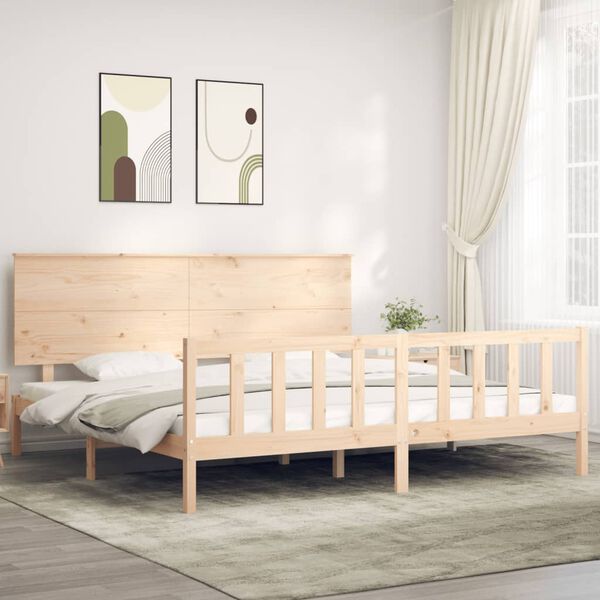 vidaXL sengeramme uden madras 200x200 cm massivt fyrretræ