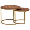 vidaXL Nesting Kaffeborde 2 stk. Honningbrun 50 x 50 x 40 cm