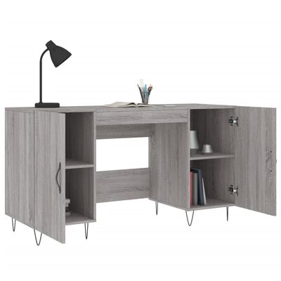 vidaXL skrivebord 140x50x75 cm konstrueret træ grå sonoma-eg