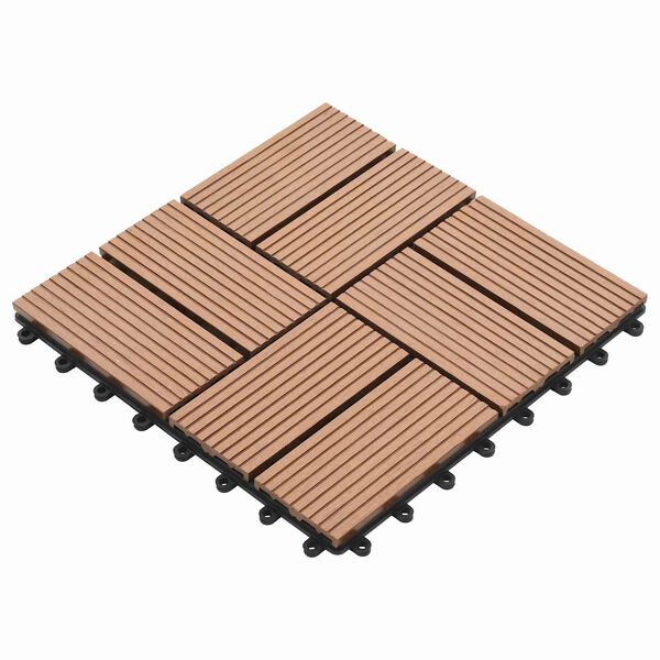 vidaXL Terrasse Flise 11 pcs Brun 30 x 30 cm WPC