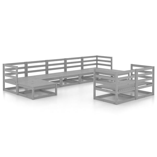 vidaXL lounges&aelig;t til haven 9 dele massivt fyrretr&aelig;