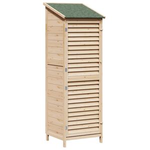 vidaXL Have Skur med tag Naturfarvet 59 x 56 x 176 cm Massivt Fyrretr&aelig;