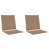 vidaXL S&aelig;de- og rygpuder 2 pcs Gr&aring;brun 47 x 45 x 2 cm Polyester