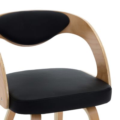 vidaXL spisebordsstol 2 stk. bøjet træ og kunstlæder sort