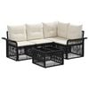 vidaXL Havesofa S&aelig;t 5 stk. Sort polyrattan