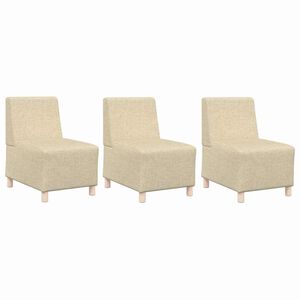 vidaXL Modulsofa enhed uden arme 3 pcs Creme 55 x 74 x 82 cm Stof