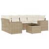 vidaXL sofas&aelig;t til haven 7 dele med hynder polyrattan beige