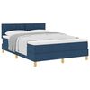 vidaXL Box spring seng med pude med hovedg&aelig;rde Bl&aring; 140 x 190 cm Stof