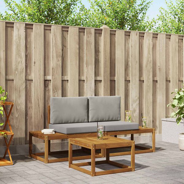 vidaXL Udend&oslash;rs sofagruppe med pude 3 pcs Naturfarvet