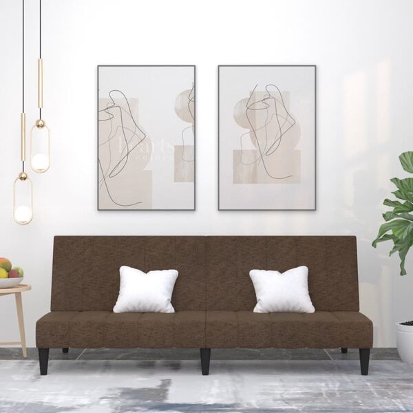vidaXL 2-personers sovesofa mikrofiberstof brun