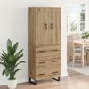vidaXL Highboard med skuffe 2 pcs Artisan Egetr&aelig; 69,5 x 34 x 180 cm