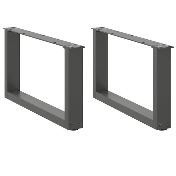 vidaXL sofabordsben U-formet 2 stk. antracit 70x(30-31) cm st&aring;l