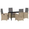 vidaXL Have Spisebordss&aelig;t 5 stk. Beige polyrattan