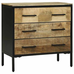 vidaXL Sideboard med skuffe 70 x 35 x 70 cm Massivt mangotr&aelig;