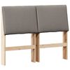 vidaXL Polstret sengegavl Gr&aring;brun 135 cm Massiv fyrretr&aelig;