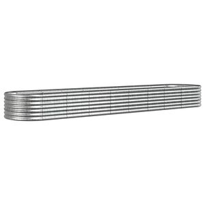 vidaXL plantekasse 368x80x36 cm galvaniseret st&aring;l s&oslash;lvfarvet
