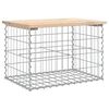 vidaXL haveb&aelig;nk med gabiondesign 63x44x42 cm massivt fyrretr&aelig;