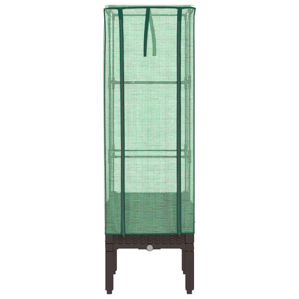 vidaXL h&oslash;jbed med drivhusovertr&aelig;k 40x40x140 cm rattan-look