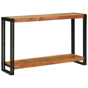 vidaXL Konsolbord med hylde Brun 120 x 33 x 75 cm Massivt Akacietr&aelig;