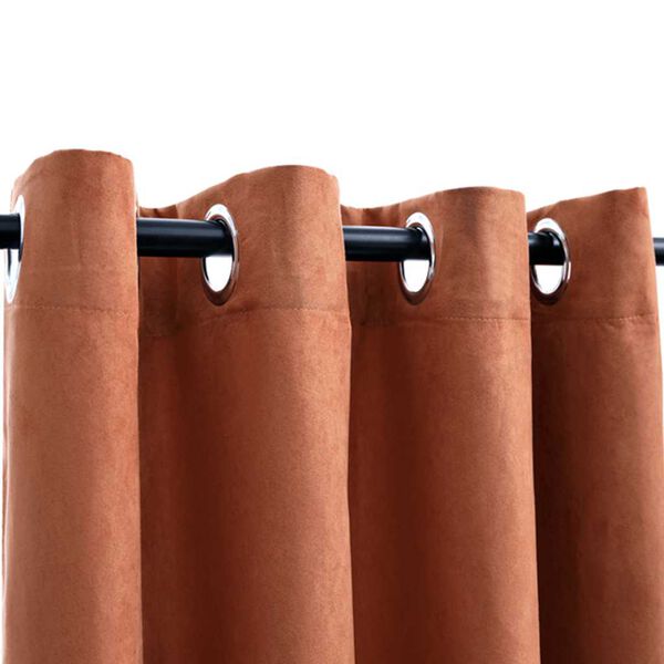 vidaXL m&oslash;rkl&aelig;gningsgardiner 2 stk. metalringe 140 x 175 cm rustfarvet