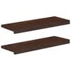 vidaXL Trappetrin 2 stk. 80 x 25 x 2 cm M&oslash;rk Brun Solid b&oslash;g