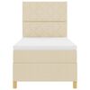 vidaXL Box spring seng med madras Creme 90 x 200 cm Stof