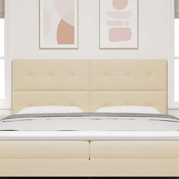 vidaXL Hovedg&aelig;rde med hovedg&aelig;rde Creme 200 cm Faux l&aelig;der