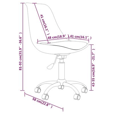 vidaXL drejelige spisebordsstole 6 stk. stof lilla