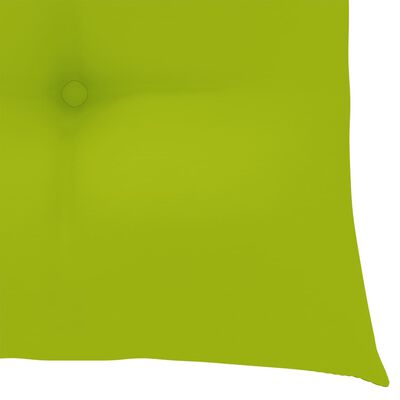 vidaXL havestole med lysegrønne hynder 3 stk. massivt teaktræ