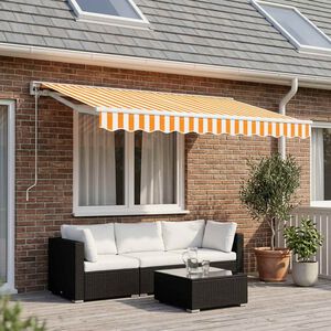 vidaXL udskiftningsdug til markise 300x250 cm polyester gul og hvid