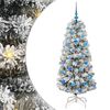 vidaXL Kunstigt Hinged Juletr&aelig; med 150 LED'er Gr&oslash;n og Hvid 150 cm
